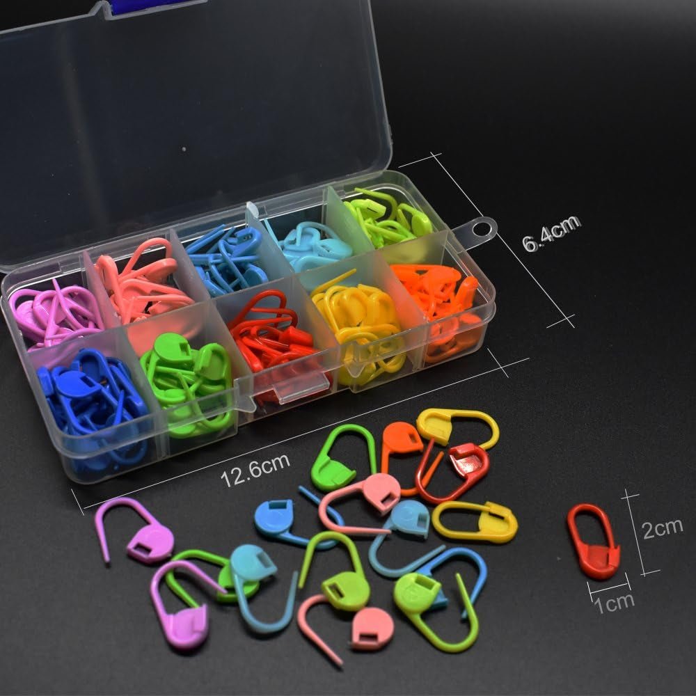 120 Pieces Knitting Crochet Stitch Markers Colorful Knitting Markers  Crochet Clips with 9 Pieces Big Eye Sewing Needles (2inch 3/2.3inch  3/2.7inch 3) 120 Pcs