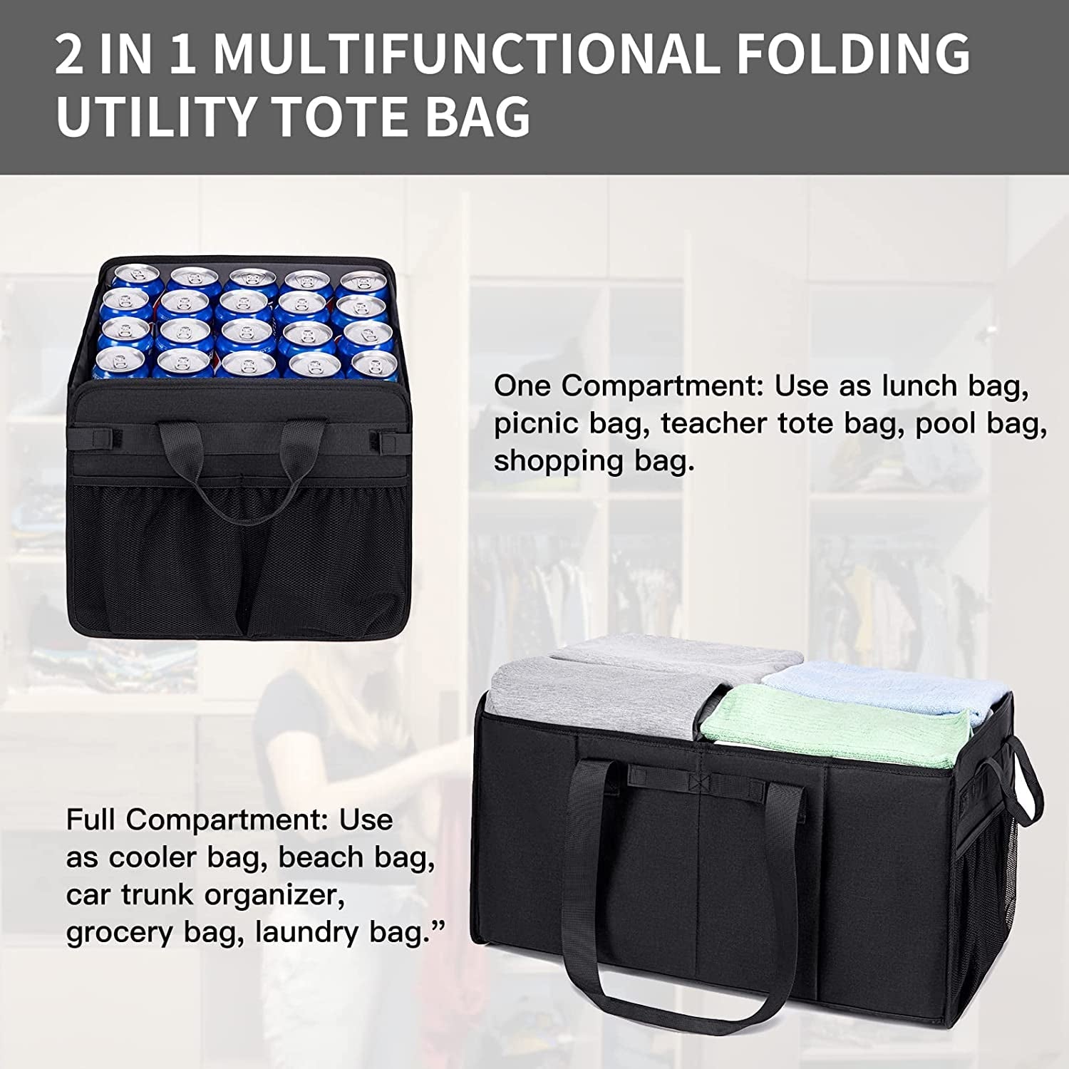 Foldable Car Trunk Organizer - Extra Large SUV Storage Bag – Equality  Products